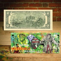 インクレディブル・ハルク ブルース・バナー 2ドル紙幣 ポップアート レンシー直筆サイン入り