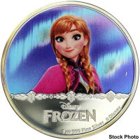 2016年ニウエ 2ドル ディズニー アナと雪の女王 1オンス .999 シルバー カラーコイン ブックケース付き