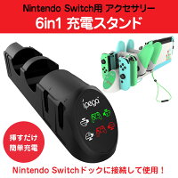 Nintendo Switch用 6in1 充電スタンド Joy-Con×4 PROコントローラー×2の充電・収納に 挿すだけ簡単 スイッチアクセサリー ◇PG-9187