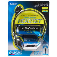 ナカバヤシ Digio2 PS4対応ゲーム用 オーバーイヤーヘッドセット 片耳モノラルタイプ ブラック MHM-MGM22BK