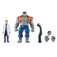 マーベルレジェンドシリーズ グレイハルクとブルース・バナー博士、アベンジャーズ60周年記念コレクタブル6インチアクションフィギュア、アクセサリー6個